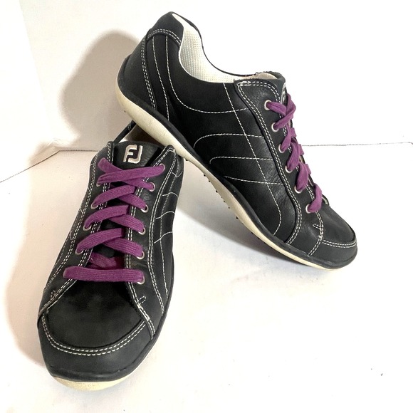 Footjoy Women's 8 LoPro Collection Spikeless Leather Golf Sneaker Shoes Black - Picture 4 of 8